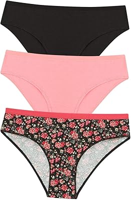 Ensemble de sous-vêtements 3 pièces pour femme (fleuri, taille unique), floral, m