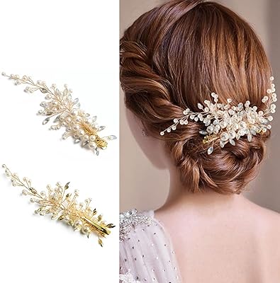 Pinces à cheveux en perles pour mariages accessoires strass femmes