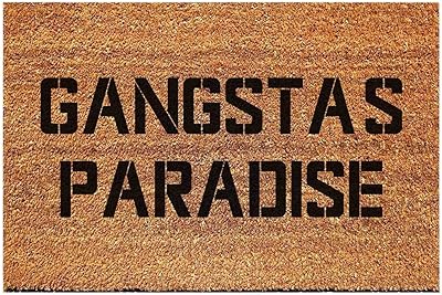 Faggmy paillasson extérieur d'entrée de porte drôle en coco gangsta's paradise avec façade
