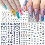 Autocollants pour nail art mauvais œil, motif de sorcière, fournitures de nail art