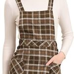Robe chasuble allegra k pour femme avec robe salopette à boutons à motifs