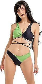 Ensemble bikini deux pièces anime, maillot de bain à bandes croisées, maillot