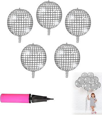 5 ballons métalliques disco pour décorations de fête, boule disco 4d 22", grand ballon laser réfléchissant pour fête d'anniversaire. pompe à air de couleur aléatoire incluse (conception de base). DIAYTAR COTE D'IVOIRE est une boutique en ligne généraliste qui propose plus de 300 000 références de produits divers. Elle est leader en Côte d'Ivoire et offre une grande variété de choix pour les consommateurs. Avec sa sélection complète, DIAYTAR COTE D'IVOIRE est l'endroit idéal pour faire vos achats en ligne.