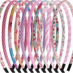 10 pièces bandeaux colorés pour filles, bandeaux à ruban floral uni azzoni bandeaux