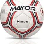 Ballon de football en pu cousu main mayor diamond blanc rouge et noir