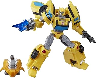 Transformers toys deluxe cyberverse bumblebee figure, sting shot attack move et jouet