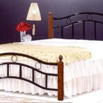Lit queen size en bois et acier galaxy avec matelas médical et pieds
