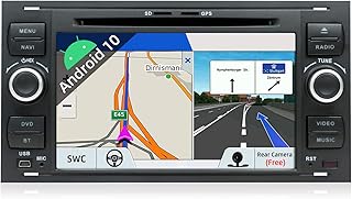 Autoradio android 9 double din pour ford c-max/connect/fiesta/focus/fusion/galaxy/kuga s-max/transit/mondeo schwarz unité principale