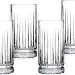 Avci elysia design grands verres highball, lot de 4, multi-lignes à fond épais