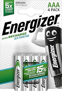 Piles aaa rechargeables energizer, charge extrême, paquet de 4, vert