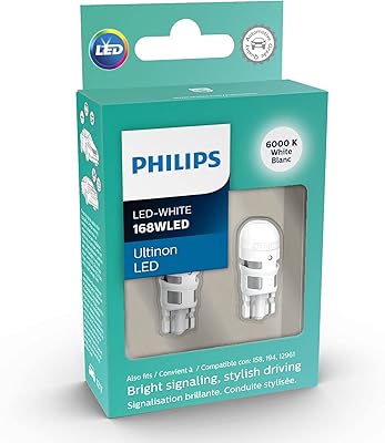 Ampoule led philips 168wled tenon (blanche), paquet de 2