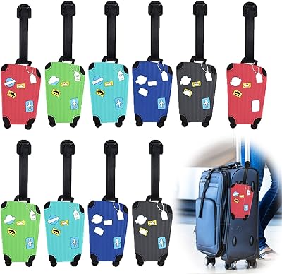 Étiquettes à bagages flexibles en pvc, autocollants d'identification, étiquettes de sécurité colorées