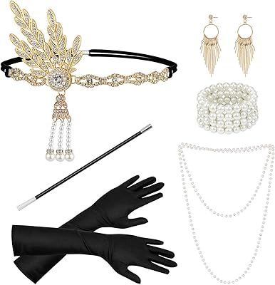 6 pièces accessoires gatsby le magnifique accessoires à clapet des années 1920 accessoires