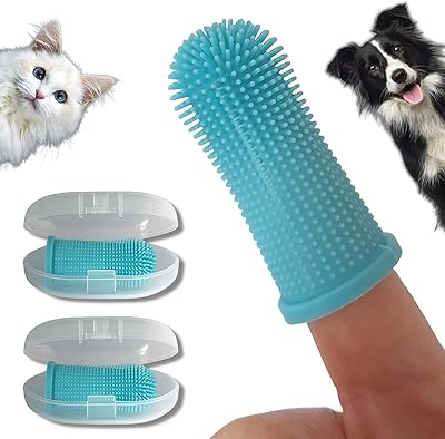 Castowave 360o brosse à dents en silicone pour chiens et chats avec sac