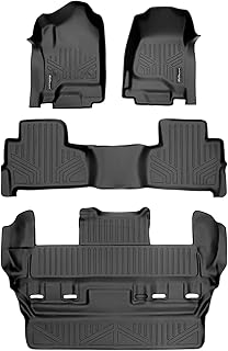 Jeu de tapis de sol maxliner à 3 rangées, noirs, pour chevrolet tahoe/gmc