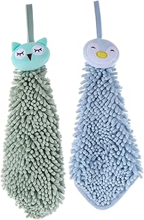 Alipis 2 pièces serviette à main suspendue gant de toilette en microfibre serviettes