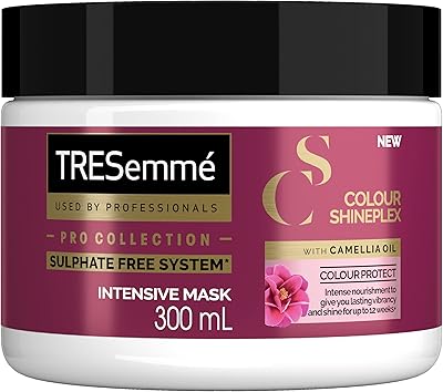 Masque capillaire tresemmé shineplex color pour cheveux aux couleurs vives, avec huile