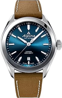Montre analogique pour homme avec mouvement à quartz suisse et bracelet en cuir