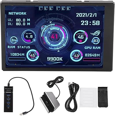 Mini moniteur usb ips 3,5 pouces aida64 pour ordinateur, cpu, ram, disque dur