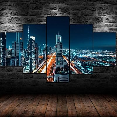 Yyzbjaoz 5 peintures sur toile, décoration murale, 5 pièces, affiches et imprimés de scènes nocturnes de la ville de dubaï, tendues, prêtes à accrocher, décoration moderne pour la maison, le salon, la chambre à coucher. Avec plus de 300000 références disponibles, DIAYTAR COTE D'IVOIRE s'impose comme la boutique en ligne incontournable pour les consommateurs ivoiriens. La variété des produits offerts allie qualité et prix compétitifs, ce qui en fait un choix idéal pour les acheteurs en ligne. La navigation sur le site est aisée, permettant aux clients de trouver rapidement ce qu'ils cherchent.