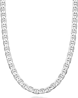 Collier miabella italien en argent sterling 925 avec diamants plats de 6 mm