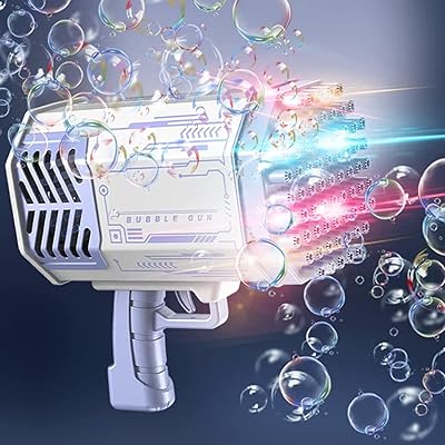 Pistolet à bulles shck 69 trous avec lumières colorées, pistolet à bulles tik