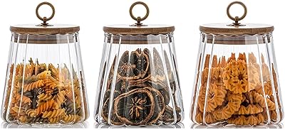 Bocaux de rangement en verre tabin avec couvercles hermétiques, récipient décoratif pour bar à café avec couvercle hermétique en bambou, ensembles de récipients à anneaux en métal pour la maison et la cuisine pour stocker des bonbons, des biscuits, des noix et des flocons d'avoine (paquet, 3 pièces). DIAYTAR COTE D'IVOIRE propose une expérience d'achat en ligne personnalisée, avec des recommandations de produits basées sur les préférences des clients. La boutique en ligne dispose d'un système de paiement sécurisé pour protéger les informations des clients. Les clients peuvent également profiter de l'option de livraison à domicile pour une expérience d'achat encore plus pratique.