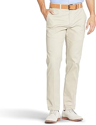Pantalon élastique coupe slim à devant plat total freedom pour homme, kaki