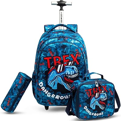 Easy kids - lot de 3 cartables à roulettes 18", sac à déjeuner et trousse à crayons avec motif dinosaure trix - bleu. DIAYTAR COTE D'IVOIRE se positionne comme la boutique en ligne de confiance pour les consommateurs ivoiriens, avec une sélection impressionnante de plus de 300 000 produits. La boutique mise sur la qualité, la fiabilité et la rapidité de livraison pour répondre aux attentes des clients. Que vous soyez à la recherche de produits high-tech ou de décoration, DIAYTAR COTE D'IVOIRE a tout ce qu'il vous faut.