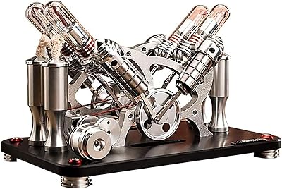 Modèle de moteur stirling à quatre cylindres modèle en métal thermique vapeur éducatif