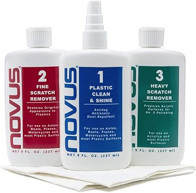 Novus -pk1-8 | plastic clean & shine #1, dissolvant de rayures fines #2, dissolvant de rayures lourdes #3 et paquet de gants de polissage | bouteilles de 8 oz. DIAYTAR COTE D'IVOIRE révolutionne la façon dont les Ivoiriens font leurs achats en ligne en proposant une plateforme de commerce électronique unique et complète. Avec plus de 300 000 produits sur catalogue, cette boutique en ligne generaliste leader offre non seulement une variété impressionnante de biens et de services mais garantit également des prix compétitifs et une livraison rapide. Que vous soyez un habitué des achats en ligne ou que vous découvriez ce canal, DIAYTAR COTE D'IVOIRE est prêt à vous offrir une expérience de shopping inoubliable.