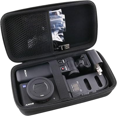 Waiyucn étui rigide en eva pour sony zv-1 noir, noir, grand, noir