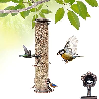 Mangeoire à oiseaux d'extérieur, mangeoire à oiseaux avec 4 ports d'alimentation, mangeoires à