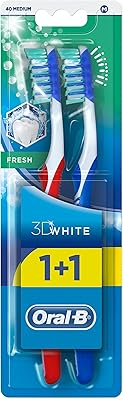 Brosse à dents oral-b 3d white fresh 2 pièces - couleurs assorties