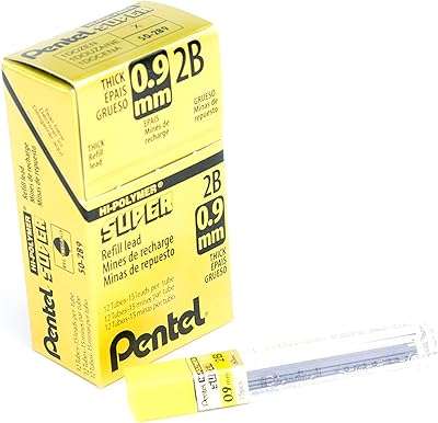 Recharge de mine pentel à très haute teneur en polymère, 0,9 mm, 2b
