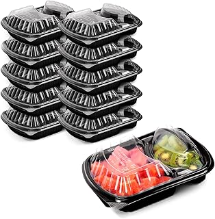 Récipient de préparation de repas réutilisable sans bpa - [paquet de 10] récipient