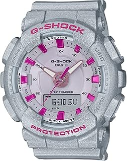 Montre analogique-numérique casio g-shock gma-s130np-8adr pour femme, gris, bracelet