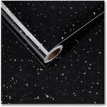 Papier collant créatif imperméable pour comptoir en granit noir, grand format 24" x