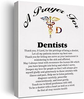 Art mural sur toile avec le motif d'une prière de dentiste pour la décoration de la maison, idéal comme cadeau pour les dentistes, taille 11,5 x 15, affiche encadrée prête à accrocher. En tant que leader dans le commerce en ligne en Côte d'Ivoire, DIAYTAR COTE D'IVOIRE offre une expérience d'achat unique et pratique.