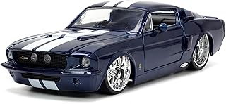 Jada 33865 1967 shelby gt500 bleu foncé métallisé avec rayures blanches 1/24 big