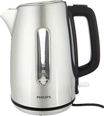 Bouilloire viva collection, 2200 watt, acier inoxydable, modèle hd9357/12, capacité 1,7 litres, couleur
