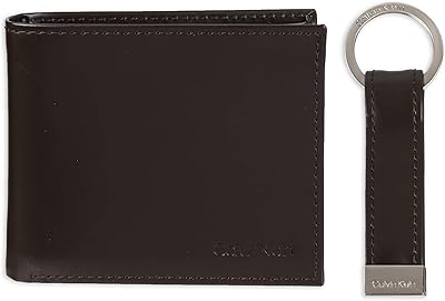 Portefeuille à deux volets en cuir avec blocage rfid calvin klein pour hommes