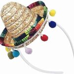 Mini bandeaux sombrero cinco de mayo, petit tissu, chapeaux sombrero mexicains en paille