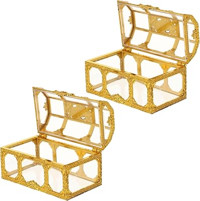 Toyvian coffre au trésor transparent doré, fête d'anniversaire, mariage, bijoux en cristal, coffre au trésor, boîte de rangement de bijoux, coffre au trésor pirate, coffre au trésor pour enfants, paquet de 2. DIAYTAR COTE D'IVOIRE est une boutique en ligne généraliste qui propose plus de 300 000 références de produits, faisant d'elle le leader du marché ivoirien. Avec une telle offre, les clients peuvent trouver tout ce dont ils ont besoin en un seul endroit. DIAYTAR COTE D'IVOIRE se distingue par sa sélection variée et sa capacité à répondre aux besoins de ses clients.