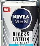 Déodorant frais invisible nivea black & white pour homme, roll-on 2 x 50
