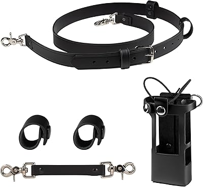 Ceinture et support de radio en cuir pour pompier comprenant un étui radio