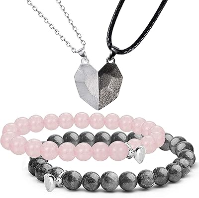 Ensemble de bracelets magnétiques huf pour couples, promesse assortie et collier cœur