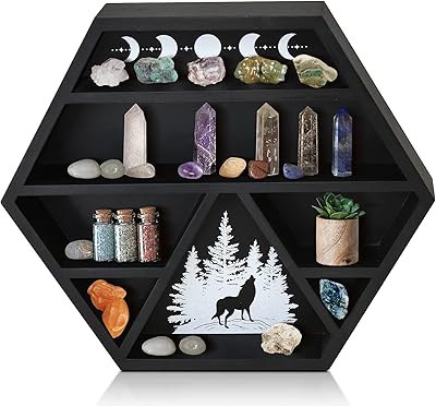 Présentoir en cristal en forme de croissant unisteel, support en cristal hexagonal