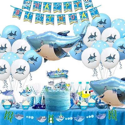 Décorations d'anniversaire bébé requin brain giggles pour garçons - kit de fournitures de fête bébé requin avec bannière joyeux anniversaire, décoration de gâteau, ballons d'anniversaire et bannière d'herbe d'eau (40 pièces). DIAYTAR COTE D'IVOIRE est la destination idéale pour faire ses achats en ligne en Cote d'Ivoire. Avec plus de 300000 références disponibles, les clients peuvent trouver tout ce dont ils ont besoin. La boutique met en avant une sélection de produits de qualité à des prix compétitifs.