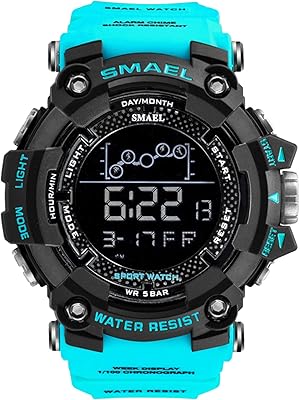 Montre numérique, 1802 multifonction sport élégant 50m étanche hommes montre-bracelet numérique électronique